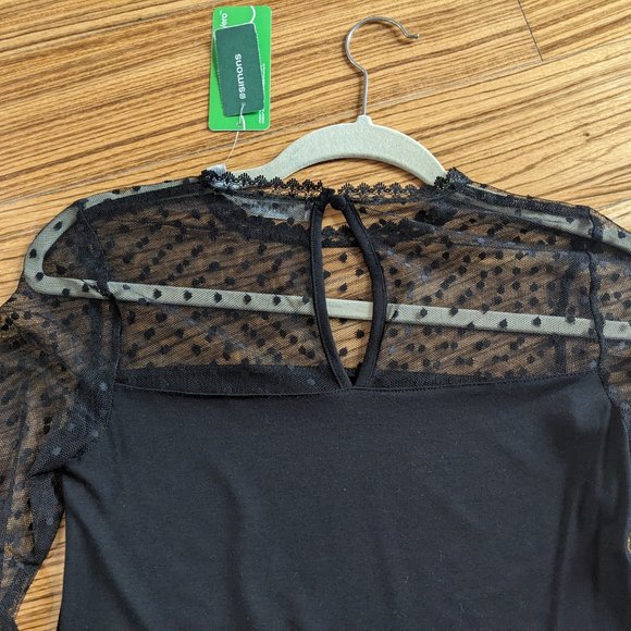 [NWT] CONTEMPORAINE sheer polka dot mesh top - Picture 6 of 6